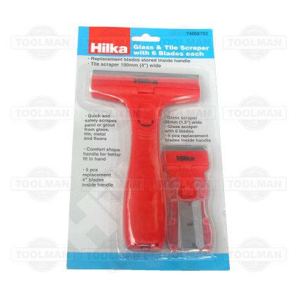 Hilka 2 pce Glass & Tile Scraper - 74008702