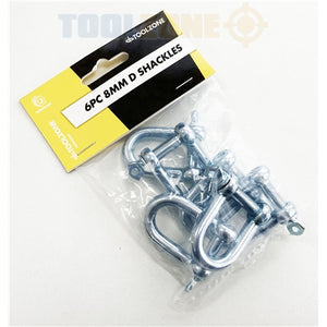 Toolzone 6Pc 8Mm D Shackles-HW011