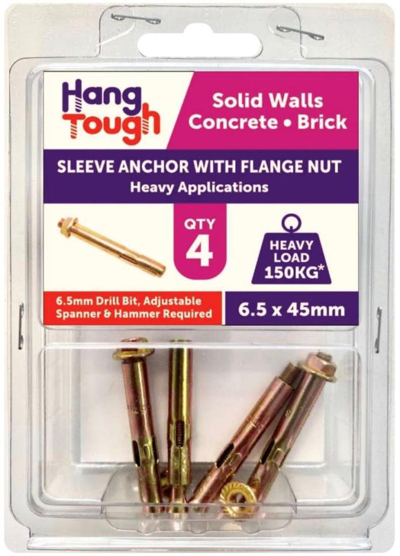 Hang Tough Sleeve Anchor With Hex Flange Nut 6.5 X 45mm - 8500