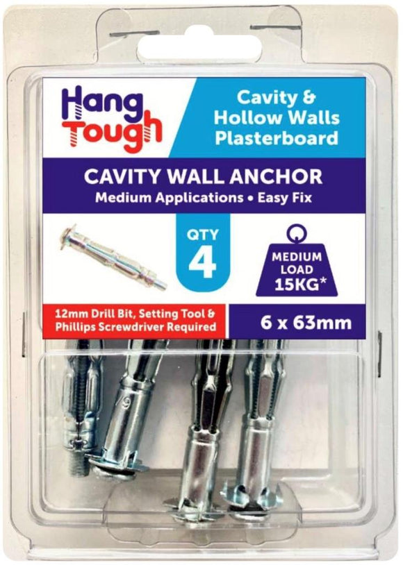 Hang Tough Cavity Anchor With Pan Head Screw 6 X 63mm - 8504