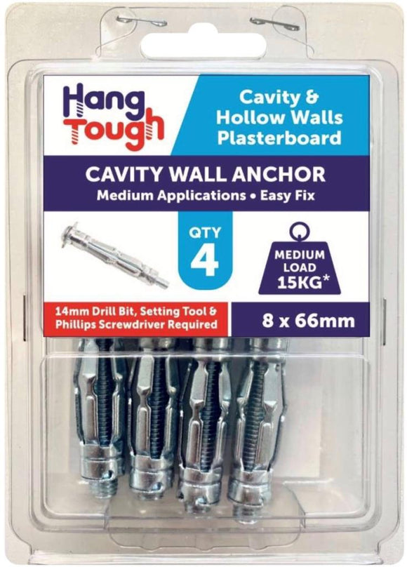 Hang Tough Cavity Anchor With Pan Head Screw 8.0 X 66mm - 8505