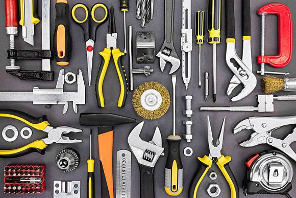 multiple hardware and tools equipment