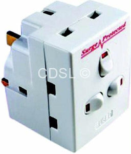 status 3 way switched surge protected  adaptor S3WASPSCX2