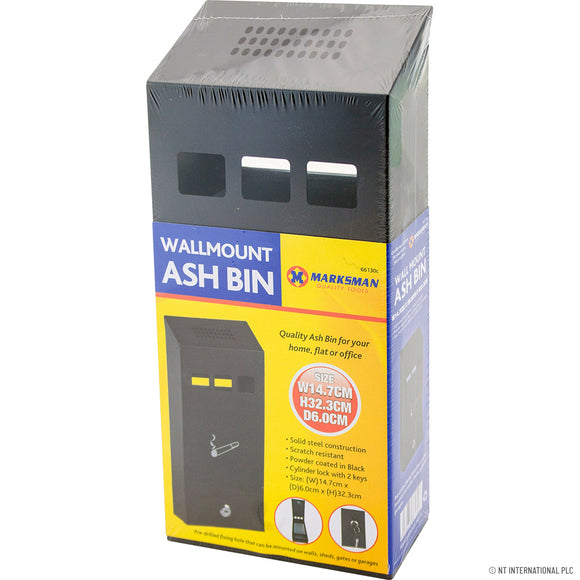 Marksman Wall Mounted Ash Bin - 14.7 x 32.3 x 6cm 66130C