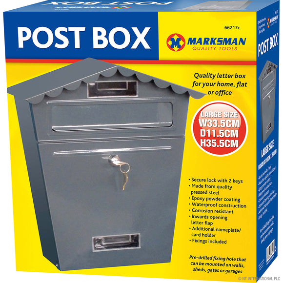 Marksman Post Box Grey - 35 x 10 x 35cm 66217C