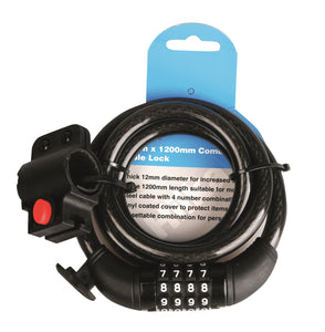 Hilka 12mm x 1200mm Combination Cable Lock - 89502005