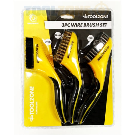 Toolzone 3Pc Wide Wire Brush Set BR063