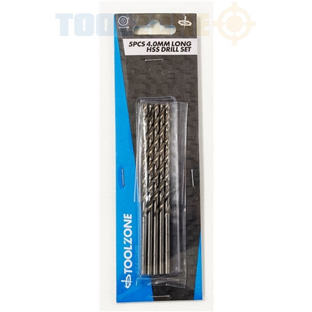 Toolzone 5Pc 4Mm Long Series Hss Drills DR050