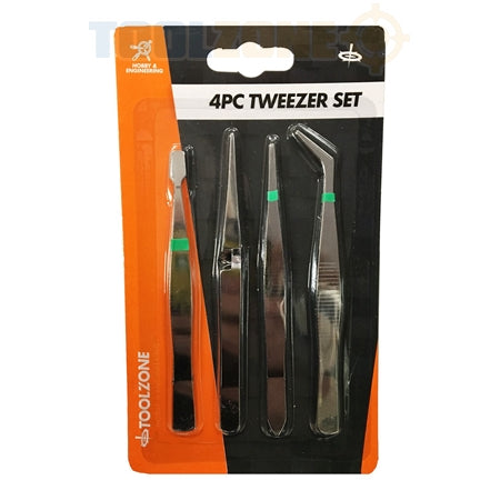 Toolzone 4Pc Tweezer Set HB324