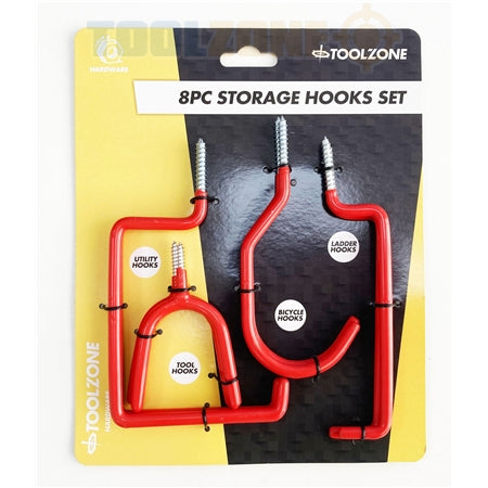 Toolzone 8Pc Storage Hook Set HW061