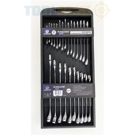 Toolzone 25Pc Mm Polish Crv Combi Spanners In-SP158
