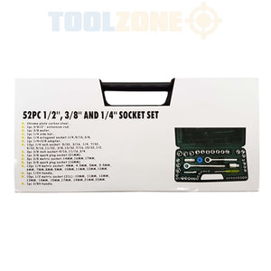 Toolzone 52Pc 1/4",3/8", 1/2" Socket Set SS102