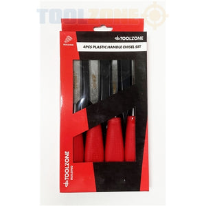 Toolzone 4Pc Plastic Handle Chisel Set WW040