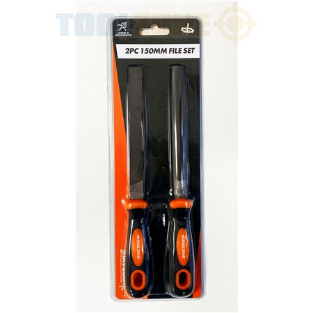 Toolzone 2Pc 150Mm T12 Soft Grip File Set WW210