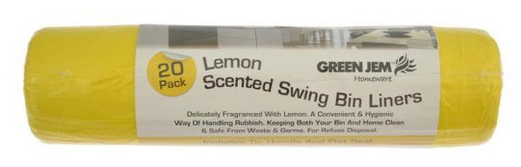 Green Jem Lemon Scented Swing Bin Liners - BLSB20S-LEMON
