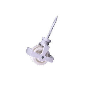 Perry 44mm No. 42 Double Screw Caste Pulley - 44mm Grey Nylon Wheel - 42-0000BK