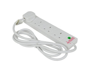 Status 2M 4 Way Extension Socket Sur/Pro Neon P/B - 4WSSP2MCP10