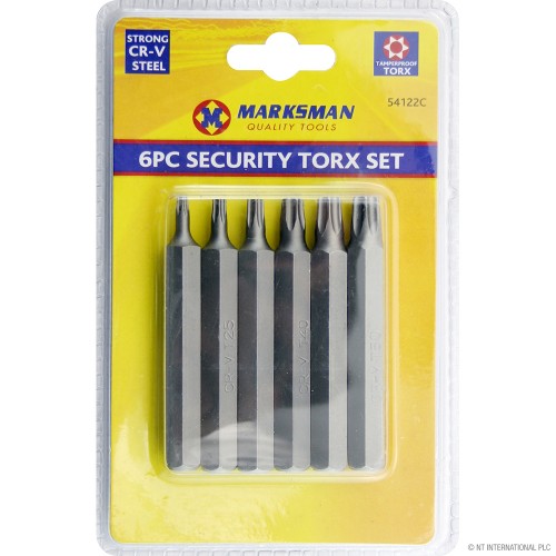Marksman 6pc Security Torx Bit Set 54122 Amco Wholesale Ltd