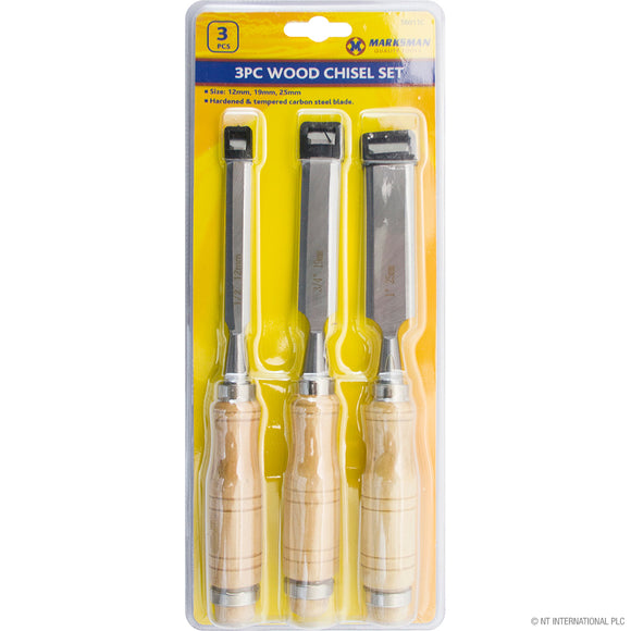 Marksman 3pc Chisel Set Wooden Handle - 56011