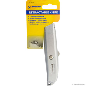 Marksman 150mm Retractable Utility Knife With Silver Hand - 57003