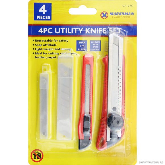 Marksman 4pc Utility Knife including Spare Blades - 57177C