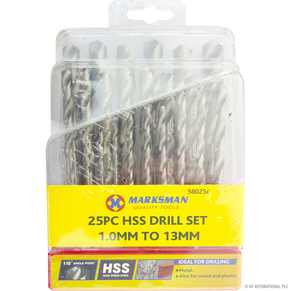 Marksman 25pc HSS Twist Drills 1mm-13mm - 58025
