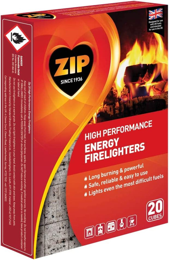 Zip High Performance Energy Firelighters - 20 CUBES