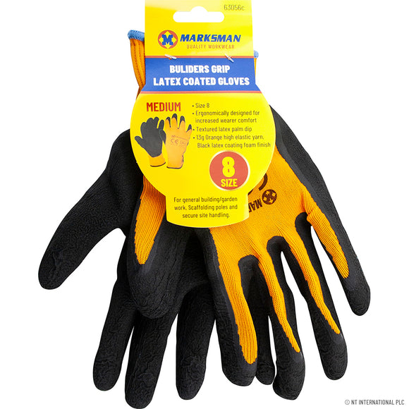 Marksman Builders Lattex coated grip Gloves B size 8 - 63056
