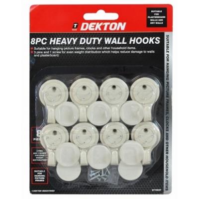 Dekton 8pc Heavy Duty Wall Hook Set - 70537
