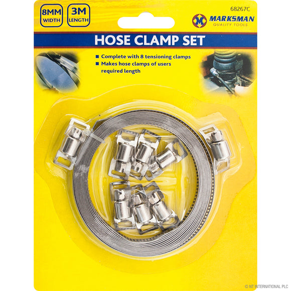 Marksman 9pc 3m x 8mm Hose Clamp Set - 68267