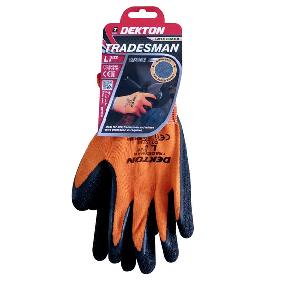 DEKTON SIZE 9/L TRADESMAN LATEX COATED WORKING GLOVES-70793