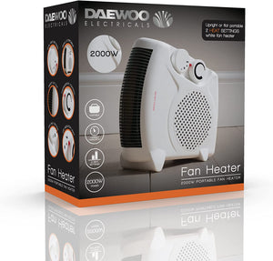 Daewoo 2000W Flat Fan Heater - HEA1139