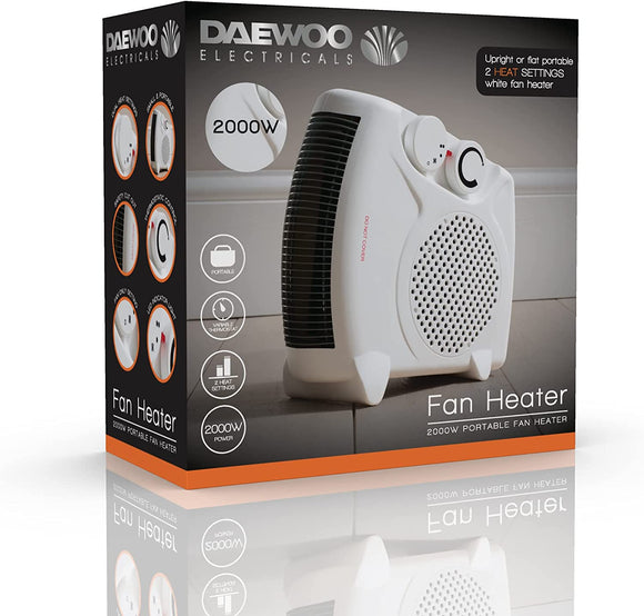 Daewoo 2000W Flat Fan Heater - HEA1139