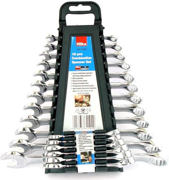 Hilka 18 pce Combi Spanner Set Metric-16211802