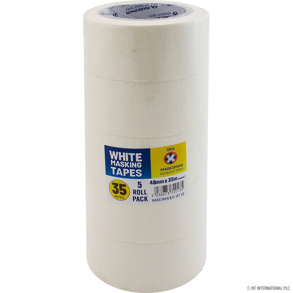 Marksman 5 Rolls Masking Tape White 48mm x 35m - 72013