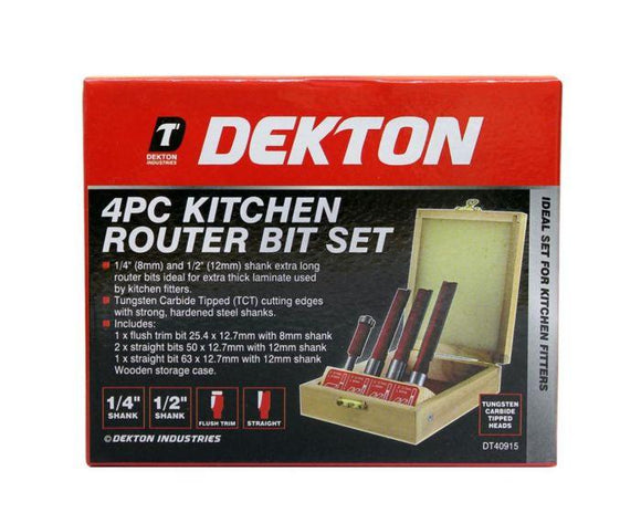 Dekton 4pc Kitchen Worktop Router Set-40915