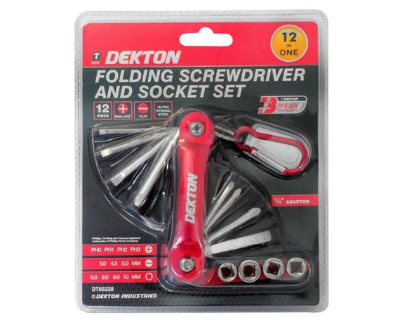 Dekton 11 pc Folding Screwdriver and socket set-65228