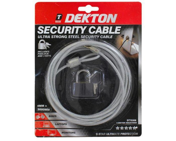Dekton Security Cable and Lock -70308