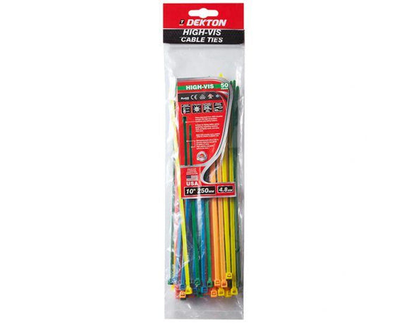 Dekton 50pc High Vis Cable Ties - 70452G