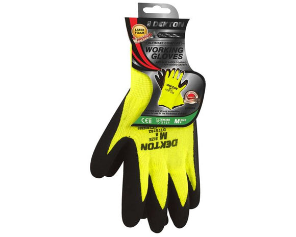 Dekton Working Gloves Black/ HI VIS Green 8/M - 70762