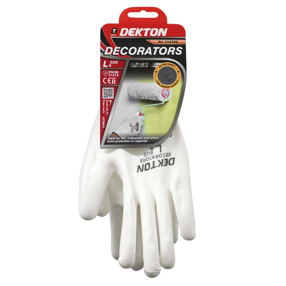 DEKTON SIZE 9/L DECORATORS PU COATED GLOVES - 70815