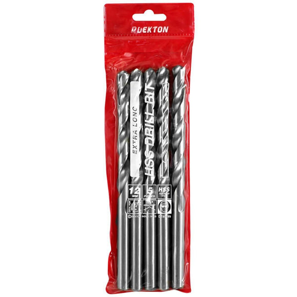 Dekton 12mm 5pc HSS Drill Set Extra Long-80199