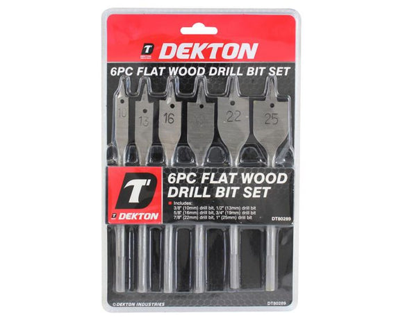 Dekton 6pc Flat Wood Drill set - 80289