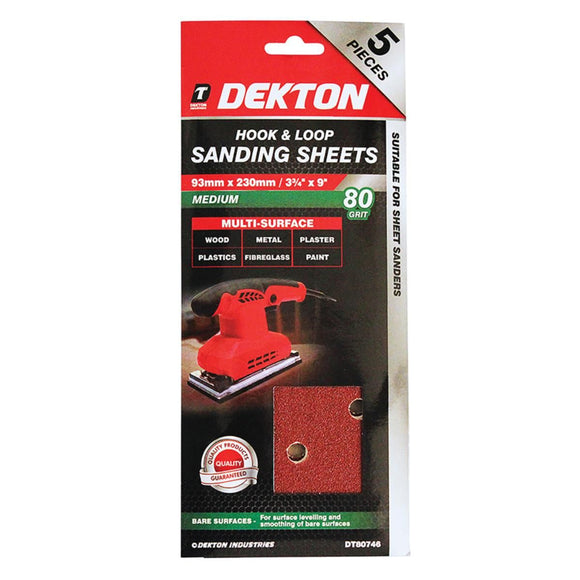 Dekton 5pc Detail Sheets 93mmx230mm Medium 80 grit - 80746