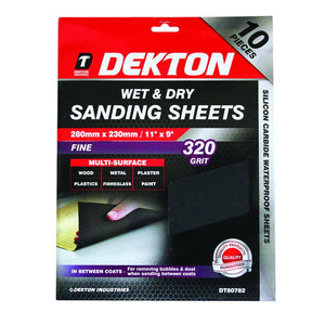 Dekton10pc M. Surface Sanding Sheets 280x230mm Fine 320 g - 80782