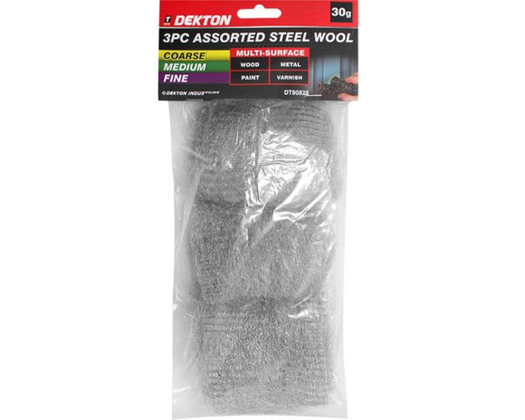 Dekton 30g x 3pc Steel Wool - 80825
