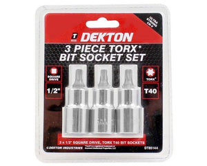 Dekton 3pc Torx Bit Set T40 1/2" Drive-85144