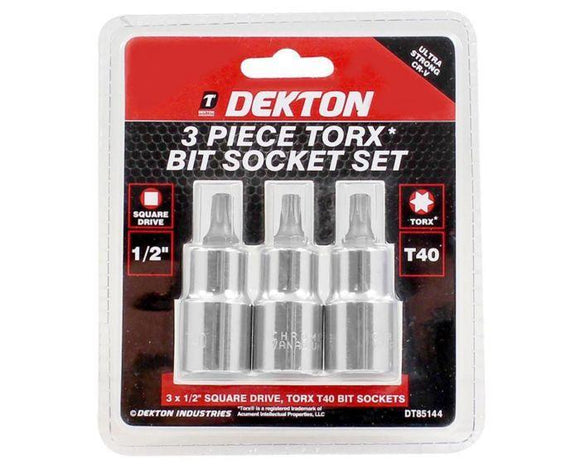 Dekton 3pc Torx Bit Set T40 1/2