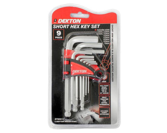 Dekton 9pc Ball End Short Hex Key Set-85511