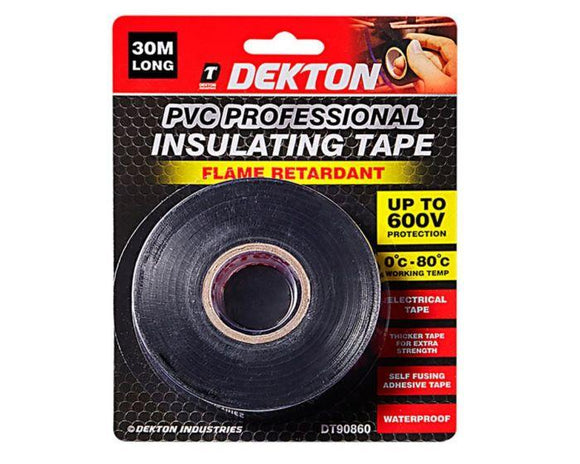 Dekton 30m PVC Tape Black-90860